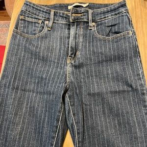 Levi’s high rise striped skinny jeans